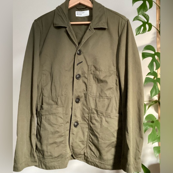 Universal Works Bakers jacket light olive green twill size S - Picture 3 of 8